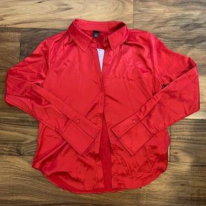 Satin 3 Button Blouse NWT